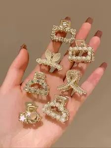 7 Pieces 2.5cm Cute Mini Faux Pearl Hair Claw Clips Set, Elegant Half Updo Accessories for All Seasons, Stylish Hairpins for Bangs, Hair Claws Set