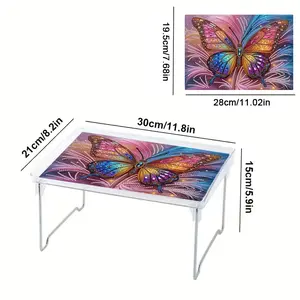 DIY Butterfly Diamond Painting Multi-Functional Table, Creative Art Handmade Craft Sticker Desk, Perfect Gift for Learning Work Home Kitchen Use