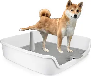 Allforpaws Pee Pad Holder XL Dog Litter Box Puppy Pads Holder Puppy Potty Tray for Small Medium Large Dog Potty Training 25" x 25" Keep Paws Dry & Floor Clean