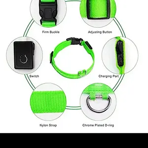 LED Dog Collar with Adjustable Strap and Waterproof Design for Night Safety
