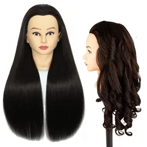 Mannequin Head Human Hair for Professional Braiding and Cosmetology Training - Realistic Hairdresser Practice Doll with Strong Clamp