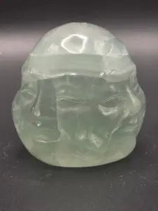 Four face green calcite Buddha head! 2.2 inches, 11.6 ounces