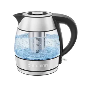 Chefman Rapid Boil 1.2L Electric Tea Kettle with Tea Infuser and Removable Lid - Stainless Steel Chefman Rapid Boil 1.2L Electric Tea Kettle with Tea Infuser and Removable Lid - Stainless Steel