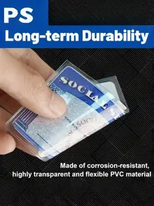 PVC Transparent Card Holder, Scratch-Resistant ID Case, ID Badge Holder, Waterproof Bus & Medical Cards Protector, Student Atm Game Card Cover