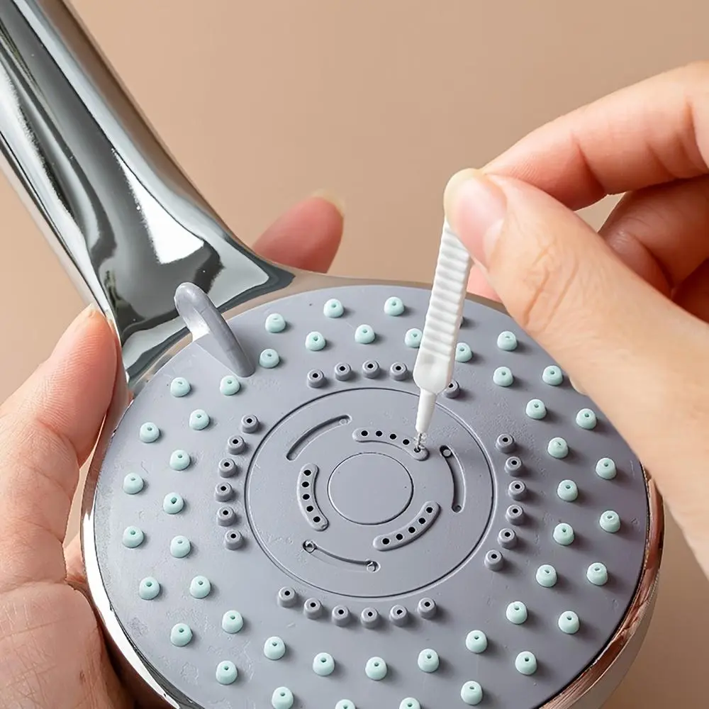 Plastic Bathroom Shower Head Cleaning Brush, 10pcs Portable Mini Lightweight Disposable Shower Head Cleaning Brush, Home Essentials, Bathroom Cleaning Tools Supplies for Travel, Kitchenware, Scrubbing Stick, Bathroom Accessories, House Cleaning Tools