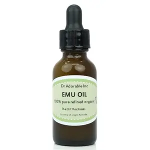 Dr Adorable - 1 Oz with Dropper - Australian Emu Oil - 100% Pure Natural Triple Refined Organic