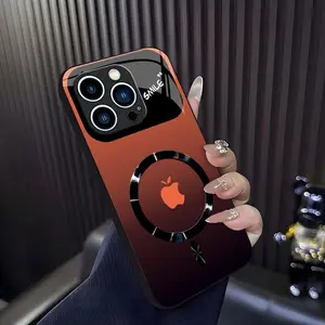 Glossy Mirror Lens "SMILE" Series Luxury Gradient MagSafe Shockproof Cover for [iPhone 12 Pro Max] 952