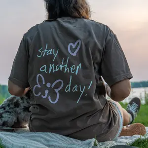 Stay Another Day Better Together Collection Mental Health Awareness Apparel T-Shirt with Heart Design