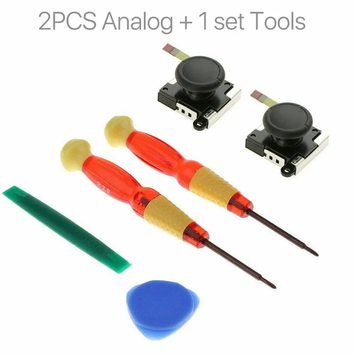 2 x Joystick Thumb Stick Replacement 3D Analog for Nintendo Switch NS Joy-Con + Toolkit
