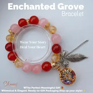 Premium Energy Bracelet for Women - 4A+ Natural Carnelian, Citrine & Rose Quartz Healing Jewelry - Life of Tree Charm - Perfect Romantic Gift for Wife & Family - Whimsical Versatile Fashion Accessories lovemoji   bazo