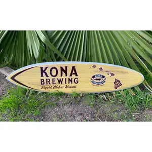 Kona Brewing Hawaii Airbrushed Surfboard Wall Plaque Liquid Aloha 39"x 10”