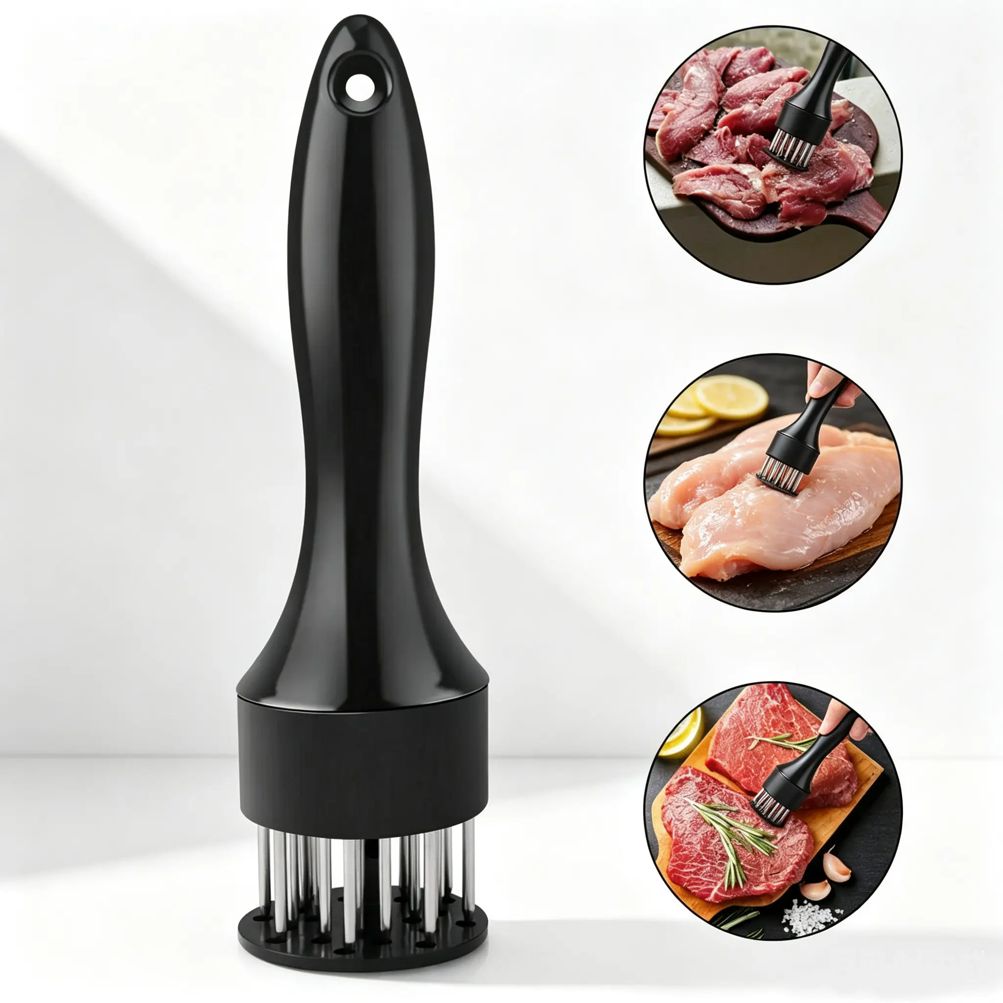 Stainless Steel Meat Tenderizer Needle – Kitchenware, Kitchen Utensil, Marinate Aid for Easy Penetration of Steak, BBQ Cooking