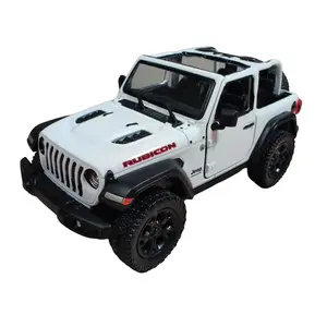 KINSMSART 1:34 Scale 2018 Wrangler Open Top Die-Cast Metal & Plastic Model with Openable Doors White Color Officially Licensed 5 Inches Long