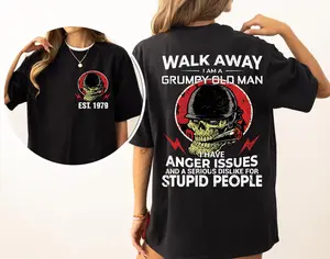Custom 1965-1980 Gen X T Shirt,  I Am Grumpy Old Man Generation X T-Shirt, Gen X Walk Away Shirt, Generation X Shirt, Full Colors, Full Sizes, For Men, For Women