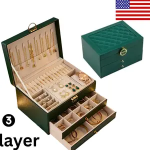 3-Layer Jewelry Storage Box, Home Organizer for Jewelry Collection