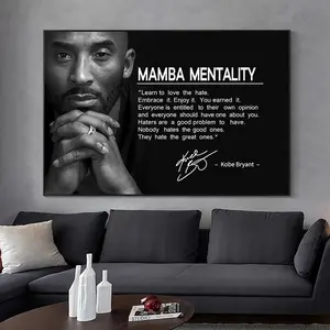 [Sale off up to 65%][Free Ship][No Frame] Famous Basketball Star Poster Kobe Bryant MBA Spirit Memorial Hall Black and White Wall Poster, No Frame