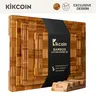 [SummerWins] 3PCS Anti-Bacterial End-Grain Bamboo Cutting Boards with Holder - Extra Large Rectangular, Checkered Charcuterie Board, Serving Tray with Handles & Deep Durable Juice Groove, Kitchen Gift Idea