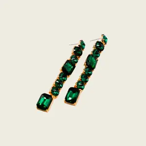 Emerald Cascade Earrings – Luxury Green Statement Earrings