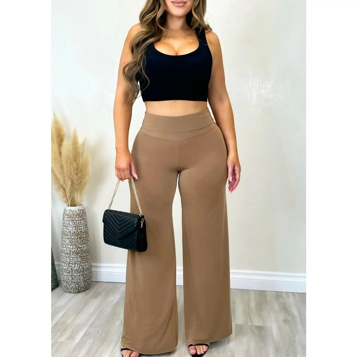 KENZIE MOCHA HIGH WAISTED PANTS