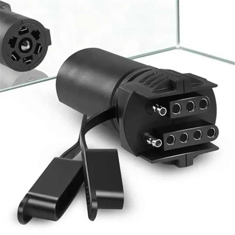 7 to 4 & 5 Pin Trailer Light Adapter，Convenient 2-in-1 Design Trailer Plug Adapter, Upgraded Weatherproof 7 Way to 4 Way & 5Way Trailer Connector, for RV Truck Utility Tow Hitch Boat