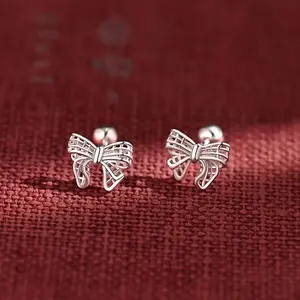 Elegant bow accessories, suitable for women's earrings, screw buckle design, as a gift for women around you, the first choice for exquisite jewelry