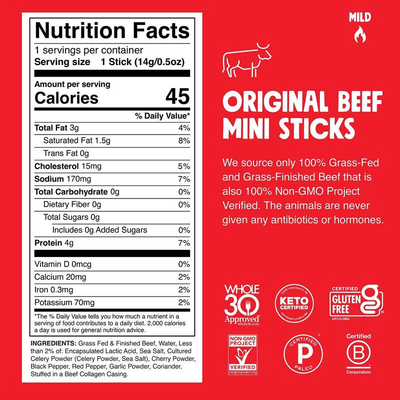 6ct Original Beef Chomplings | Mini Jerky Snack, 4g Protein, 0g Sugar