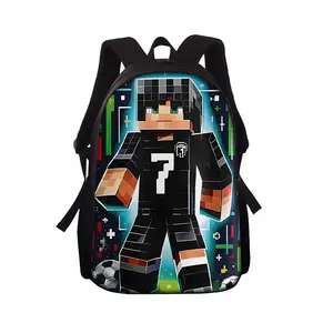 Pixel Art Block Doll Backpack Set, available in 1-pack, 2-pack, and 3-packs. Ideal gift, lightweight printed, large-capacity travel/commuter bag, multi-functional storage bag with organizer pocket and adjustable shoulder strap.