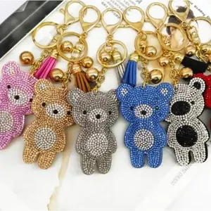 Assorted Rhinestone Bear Keychain