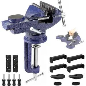Universal 360-Degree Rotating 3inch Table Vise° Suitable for woodworking, drilling, sawing, and metalworking multifunctional jaw work clamp vise bench vise fixture