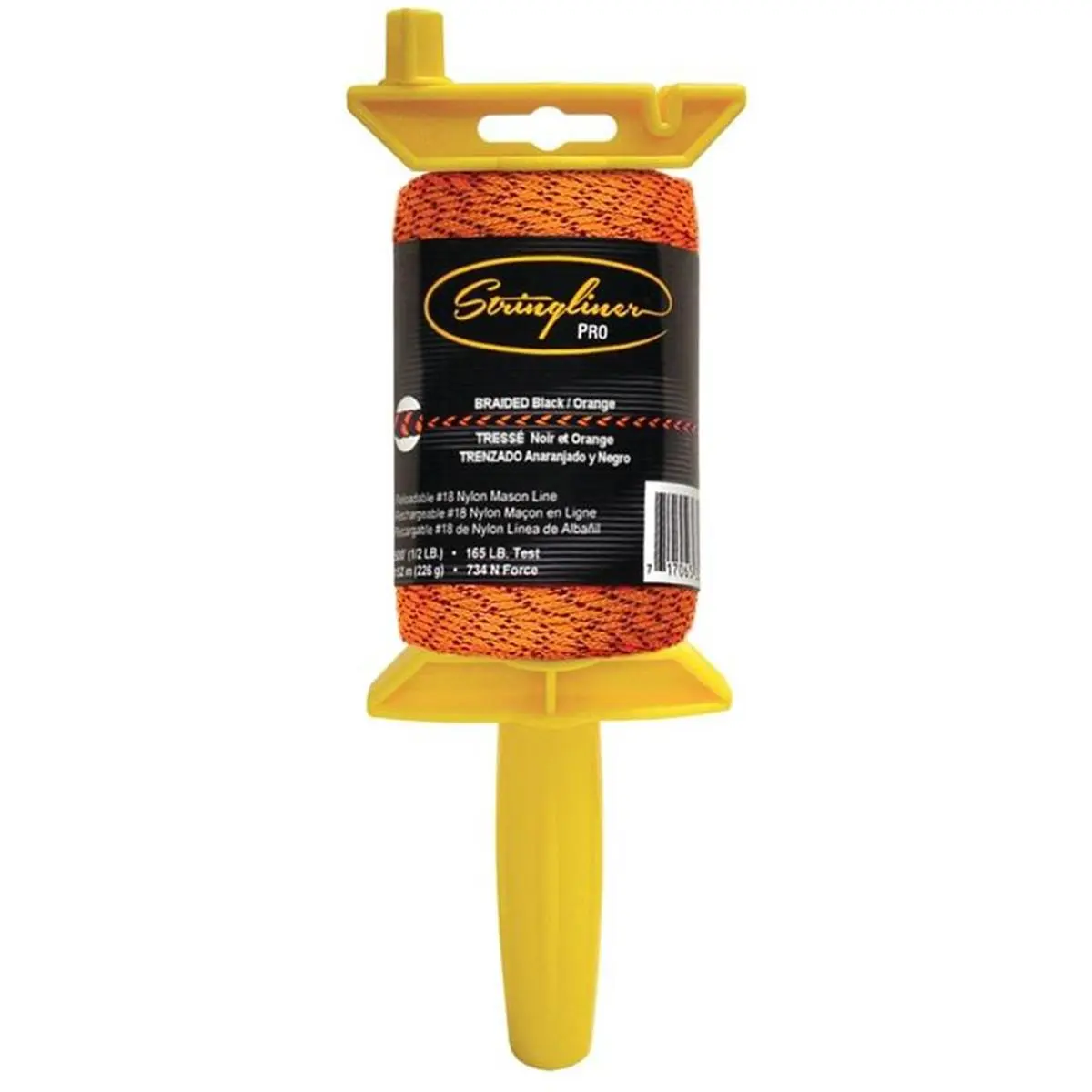 212 MAIN Stringliner Line Reel, 500 ft. Braided Line, Orange & Black, Braided Rope Handle, Rewind Easy