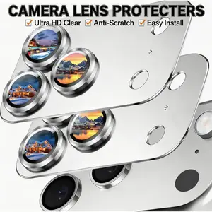 2 Pack Camera Lens Protector for iPhone 17 Pro Max – Metal Aluminum Alloy Tempered Glass, Military Grade Shatterproof Lens Guard