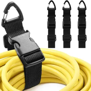3 Pack 17 Inch Adjustable Extension Cord Holder Organizer with Triangle Clips  Garage Organization and Storage Heavy Duty Extension Cord Hanger  Men Workshop (Black)