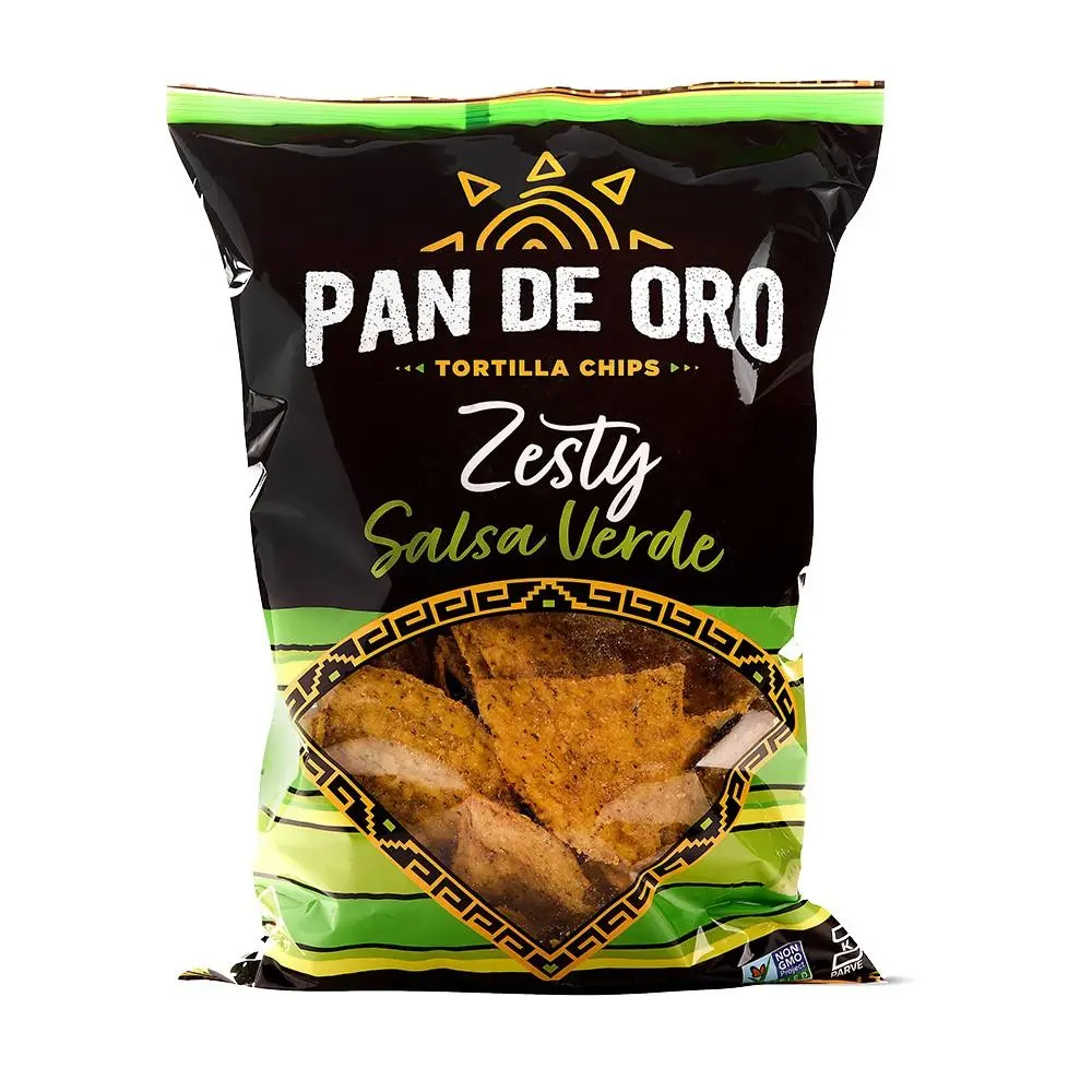 Pan De Oro  Zesty Salsa Verde Tortilla Chips 6.5 oz 12ct