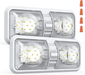 RV Lights Interior, 12 Volt Led Lights 1000LM, Camper Lights 8W, RV Led Lights Interior Fixtures 12V, RV Ceiling Dome Light with Switch for RV/Camper/Trailer/Boat/Car (Natural White, 2Pack).