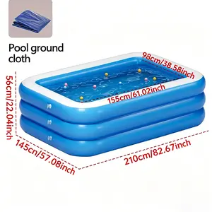Adult Inflatable Pool 2.1m 3-Layer 82.67 Inches, Durable Structure, Easy Setup, Perfect for Summer Parties, Family Gatherings, Outdoor Fun