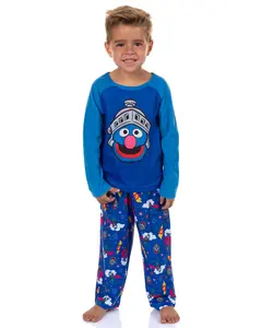 Sesame Street Pajamas Toddler Boy's Super Grover Long Sleeve and Pajama Pant Set