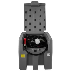 VEVOR Portable Diesel Tank, 58 Gallon Capacity & 10 GPM Flow Rate, Diesel Fuel Tank with 12V Electric Transfer Pump and 13.1ft Rubber Hose, PE Diesel Transfer Tank for Easy Fuel Transportation,Gray