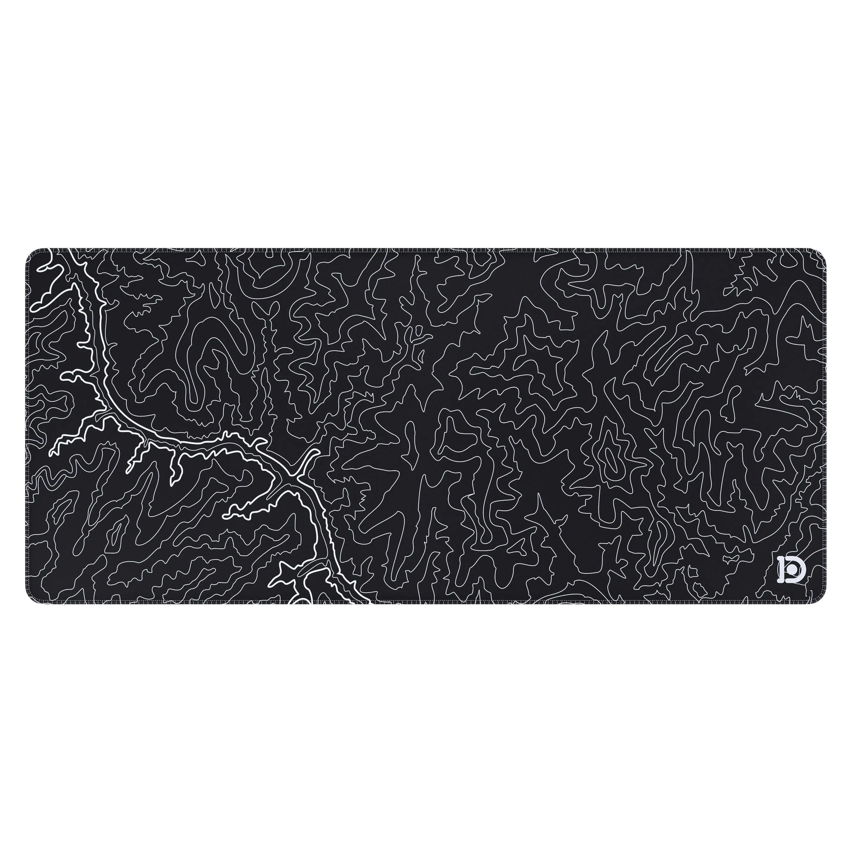 Black Topograph Canyon Deskpad | Water-Resistant | 5mm Thick | Anti-Slip Rubber Base | Soft-Polyester Top