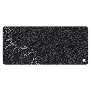 Black Topograph Canyon Deskpad | Water-Resistant | 5mm Thick | Anti-Slip Rubber Base | Soft-Polyester Top