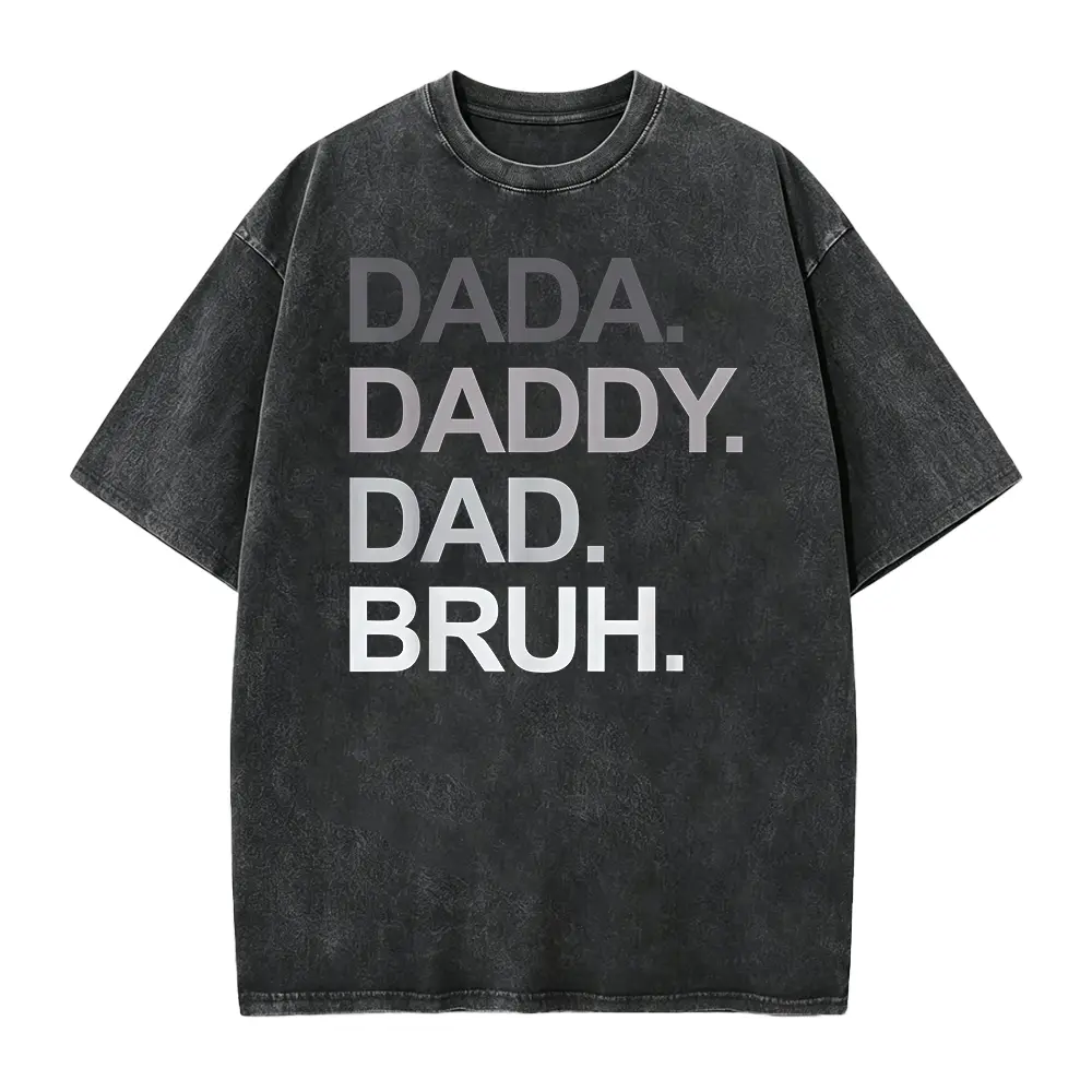 Dada Daddy Dad Bruh Funny Husband Dad Father's Day Mens T-Shirt Black-Hoodie-front Black-Sweatshirt-front