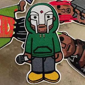 Cartoon Masked Singer Character Design Carpet, 1 Count Creative Pattern Soft Comfortable Bedside Rug, Home Decorative Mat for Living Room Bedroom, Fluffy Area Rug