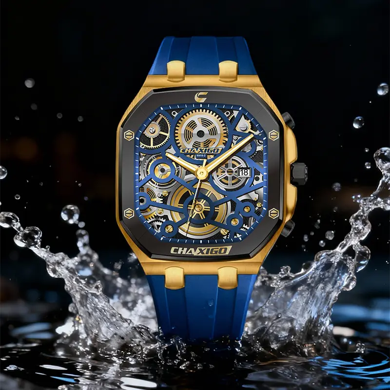 Men's PunkStyle Quartz Watch,Mutti.FunctionalWaterproofDual Display Wristwatch,TrendyFashion SportWatch,BirthdayGift with Gift Boxfashionablewnistwatchmultifunctional men