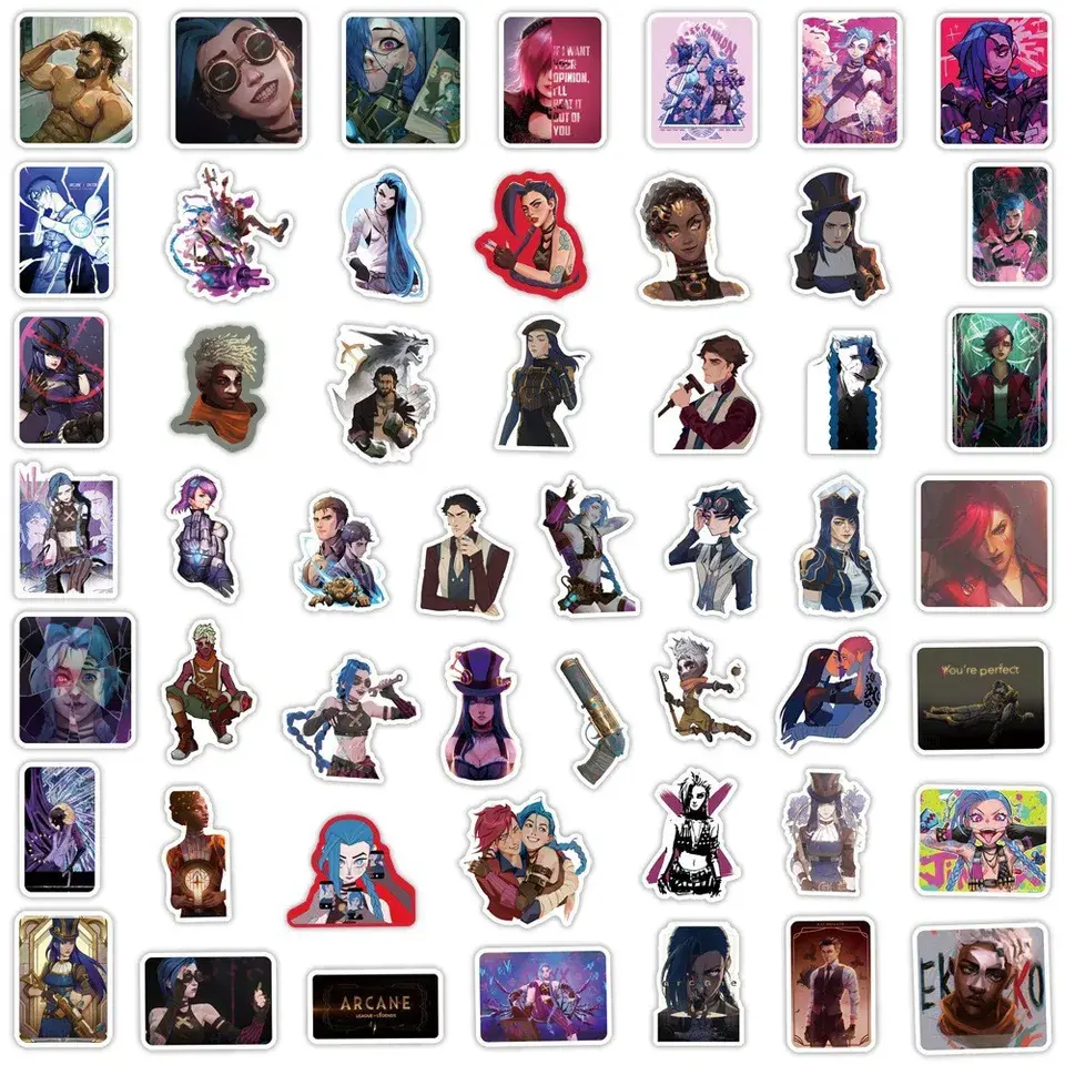 Anime-Style Gaming Sticker Pack Waterproof Vinyl Decals 50 100 PCS Bold Colorful Character Designs for Phones Laptops Journals Water Bottles Game Consoles Accessories