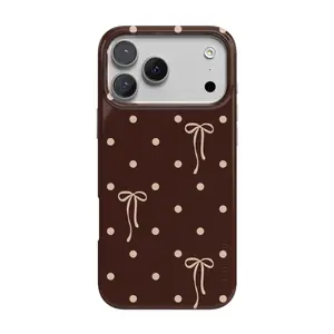 Casely iPhone 17 Pro Case | Teddy Bows | Brown Polka Dot | Compatible with MagSafe | Classic Ultra Thin Design