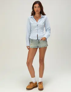 RSQ Womens Low Rise Denim Mini Skort