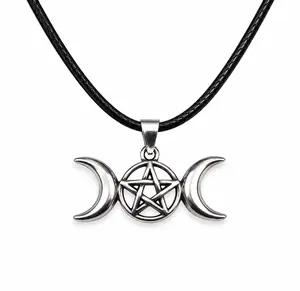 Triple Moon Pentagram Necklace