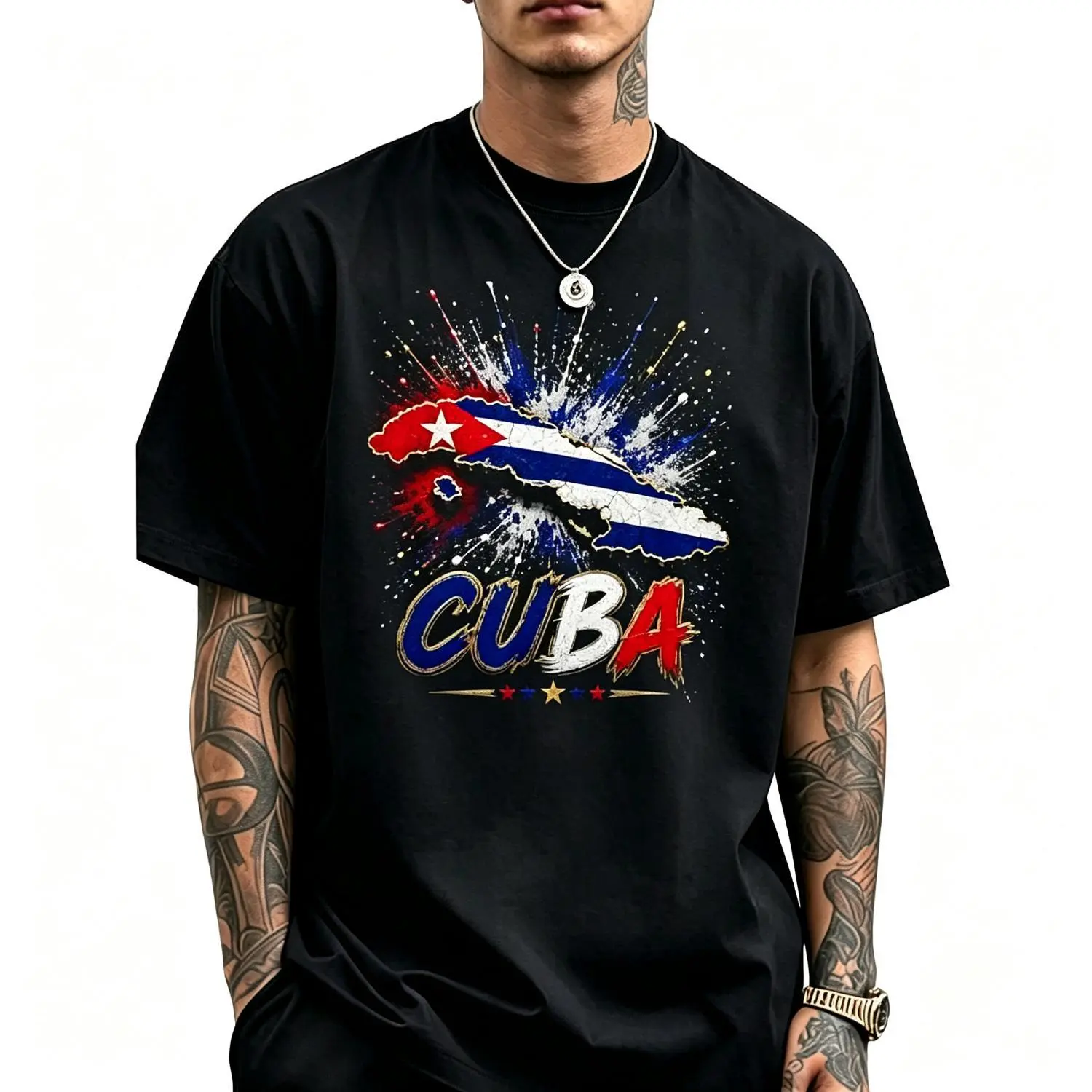 Cuba Flag Cotton T Shirt Cuban Map Graphic Multiple Cuban Maps Design Island Pride Unisex Cotton T Shirt For Women And Men Vintage Retro Patriotic Havana Skyline Palm Trees Distressed Look Soft Breathable Casual Wear Gift