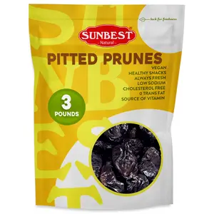 Jumbo Pitted Prunes - 3 Pound Bulk Bag