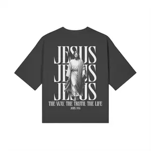 Jesus The Way The Truth The Life Shirt – Oversized Boxy Christian Graphic Tee, John 14:16 Bible Verse Streetwear unisex