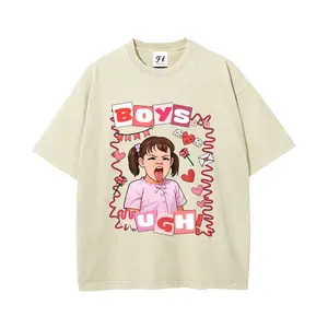 S~5XL Oversize Unisex Washed T-Shirt for Women and Men's Unisex Fit Batik Cotton Oversize Streetwear Menswear  Super Soft Pre-Shrunk